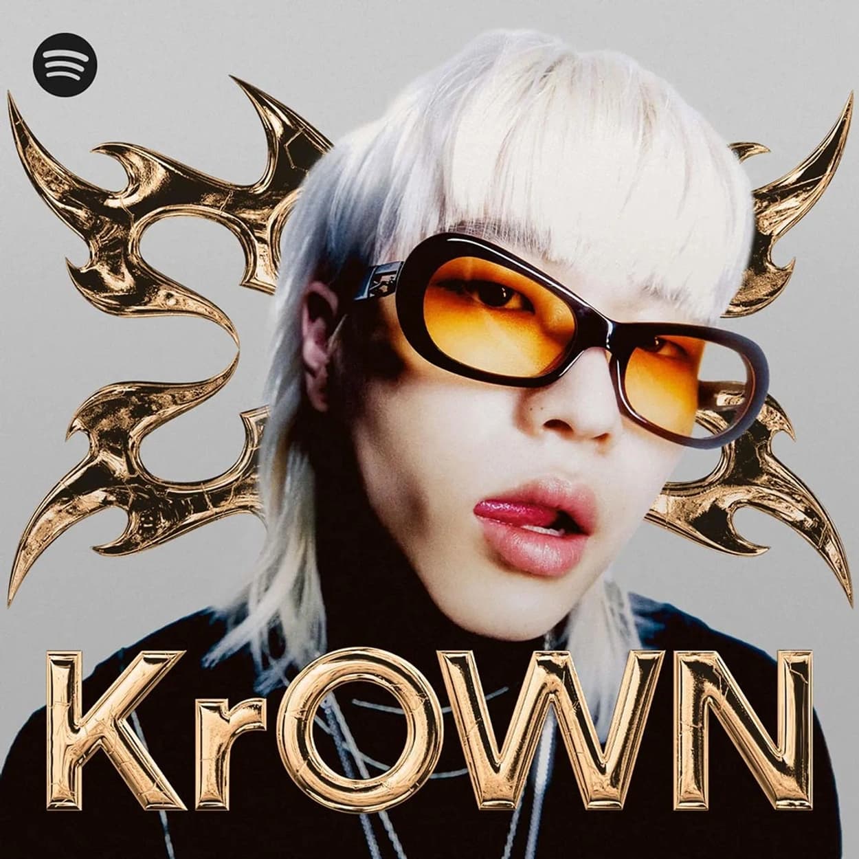 Portada de la playlist KrOWN de Spotify con coronas inspiradas en tatuajes tribales