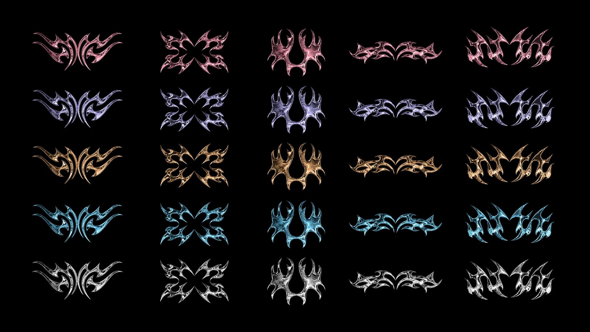 All color variations of the crowns