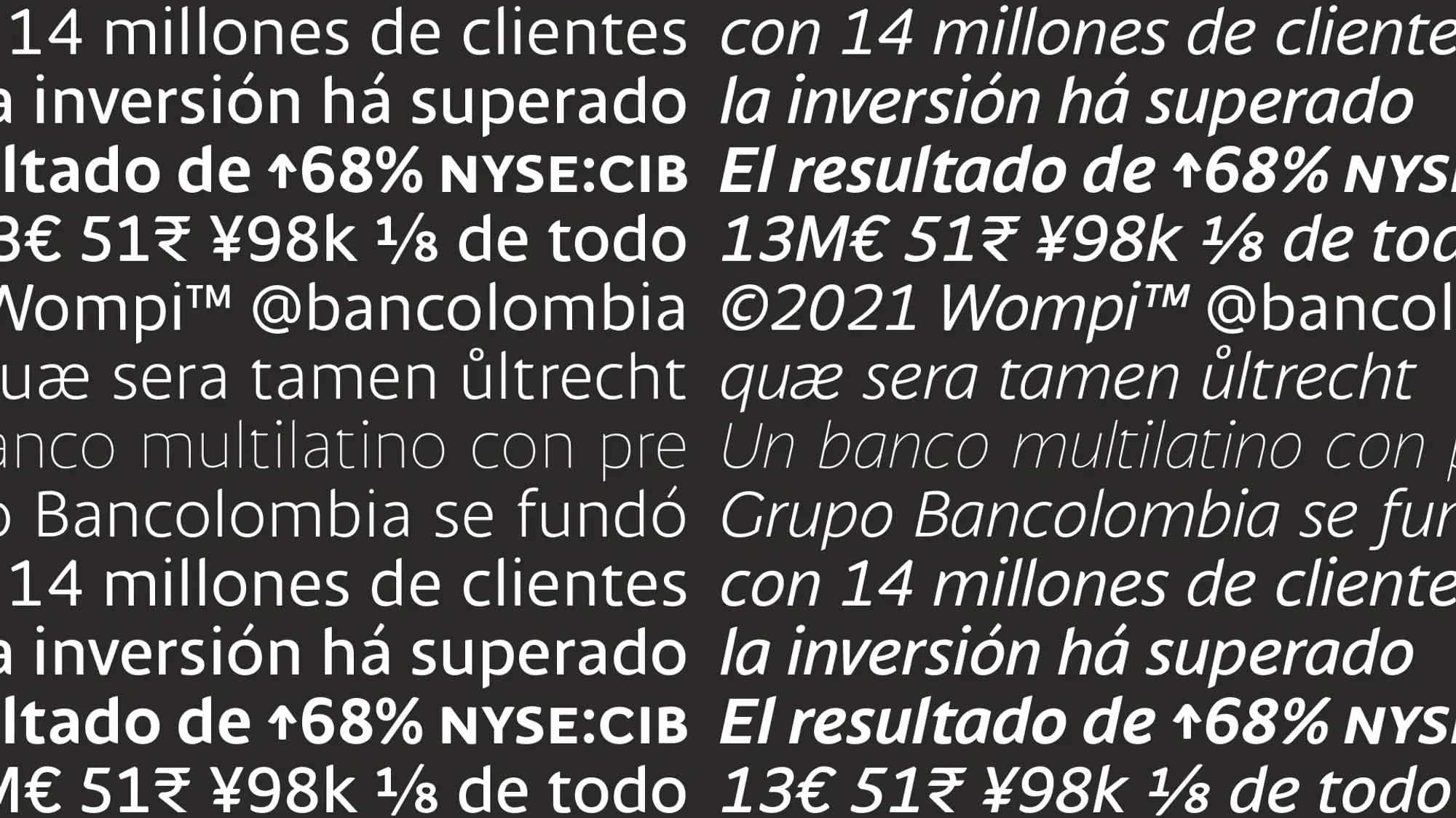 Grupo Bancolombia Typeface design