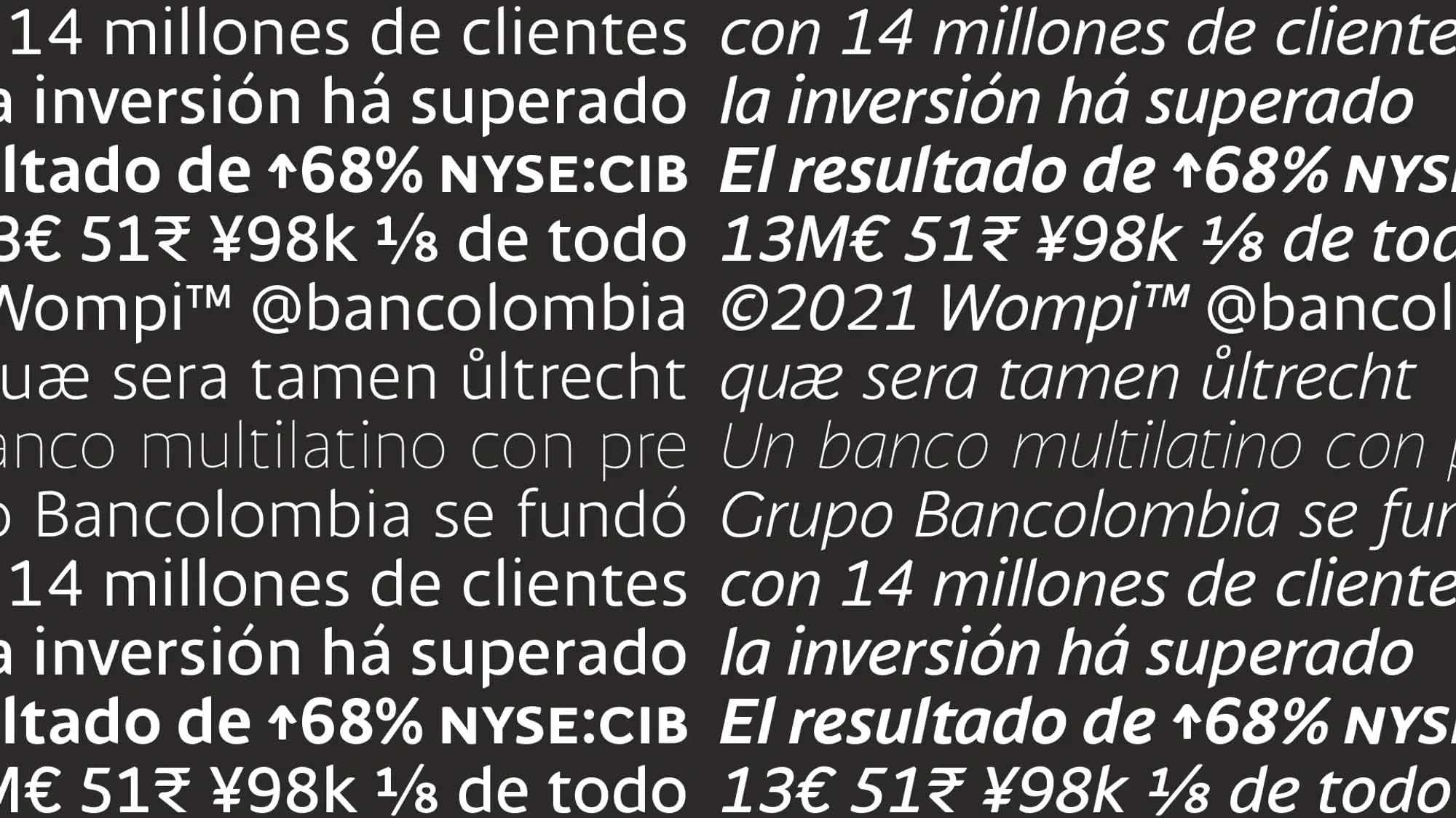 Grupo Bancolombia Diseño Tipografía