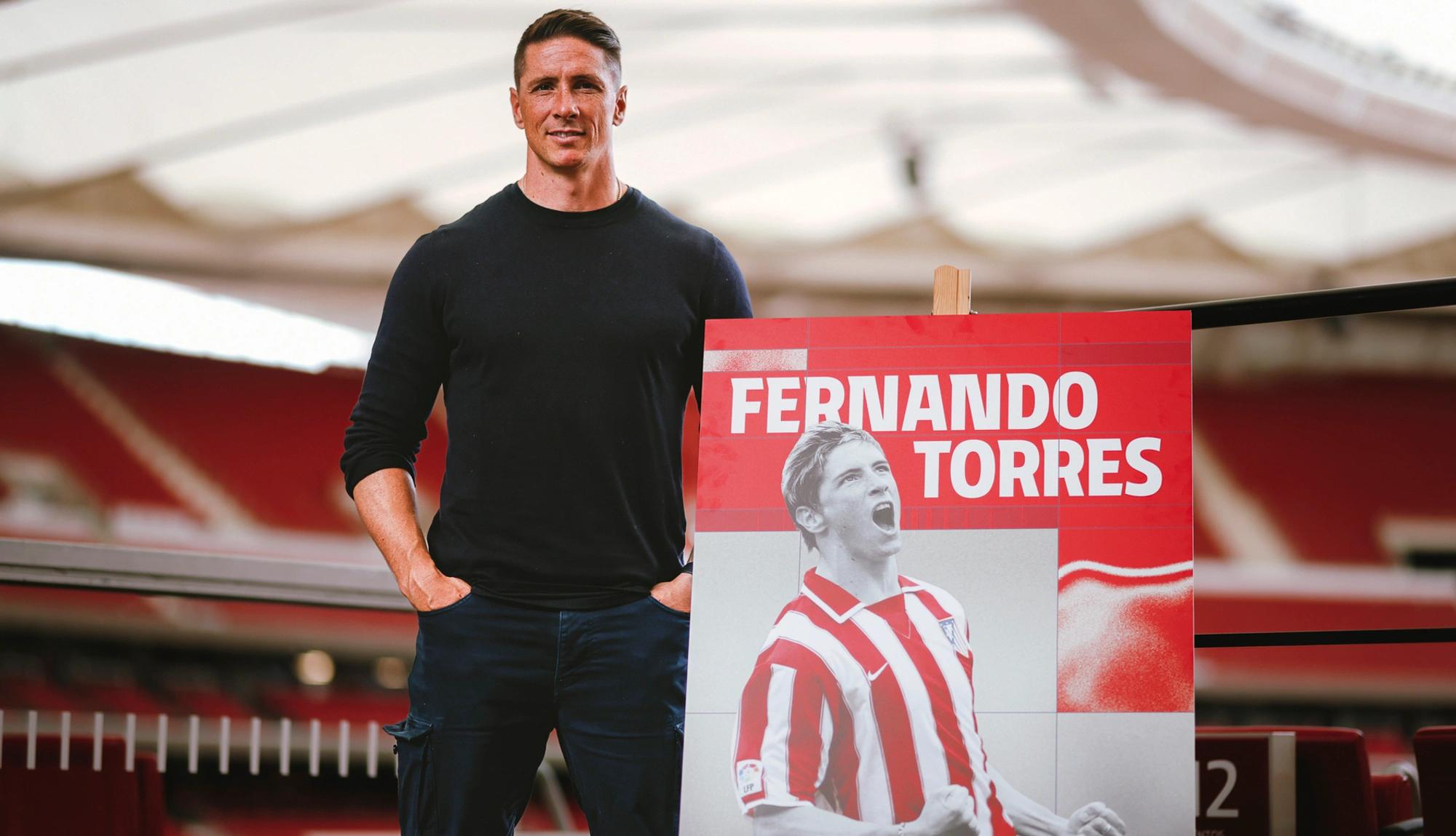 Fernando Torres with the new branding as the new season ticket design